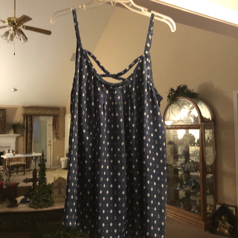 Navy and White Tank Top